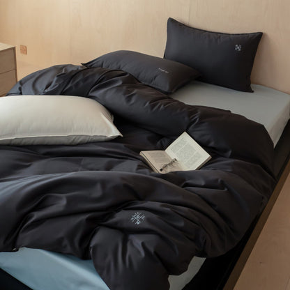 Luxuriöser Seidensatin Bettbezug und Kissenbezug Set