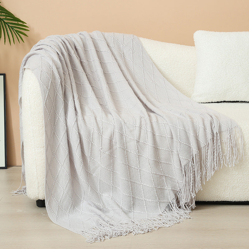Damen Elegante und stilvolle Wohn- und Kuscheldecke mit Fransen Brehn