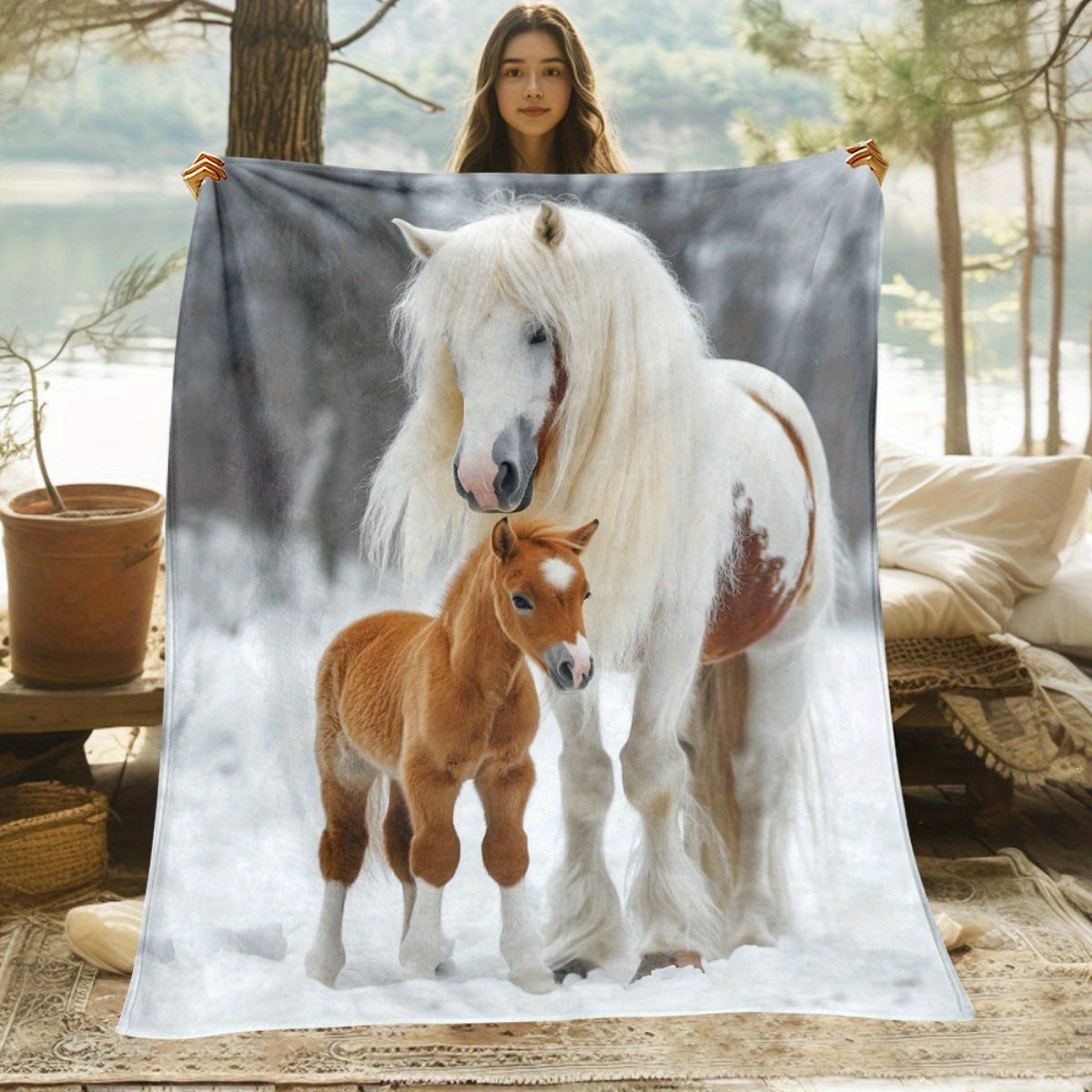 Weiche Cartoon-Dackel-Themen-Fleece-Decke