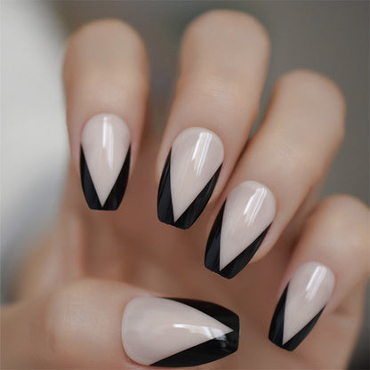 Geometrisch gemusterte Press-On-Nail-Set  1791803987