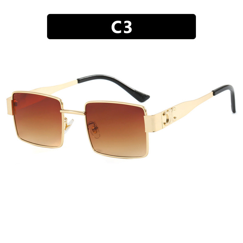 Damen modische rechteckige Sonnenbrille mit hochwertigem Metallrahmen und polarisierenden Gläsern Brehn