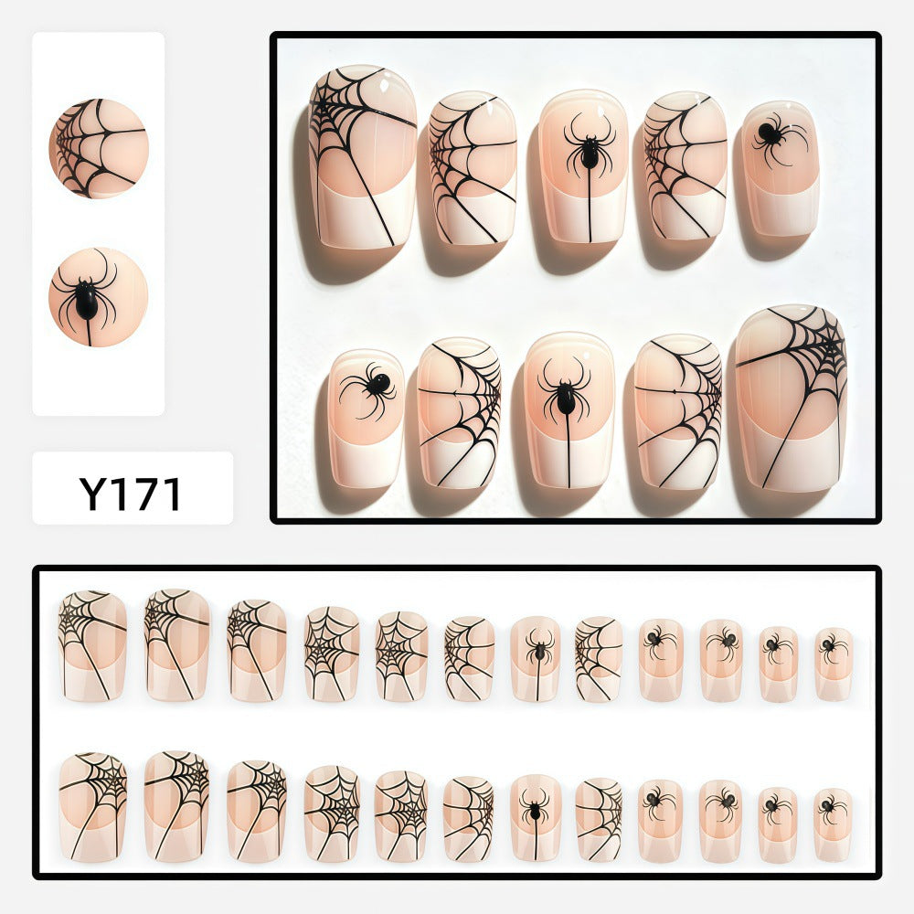 Halloween Kunstnagelset mit Spinnennetzdesign Brehn
