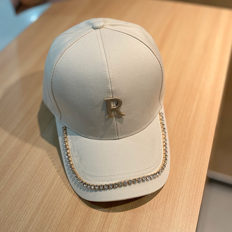 Damen Nieten Strass Baseball Cap Brehn