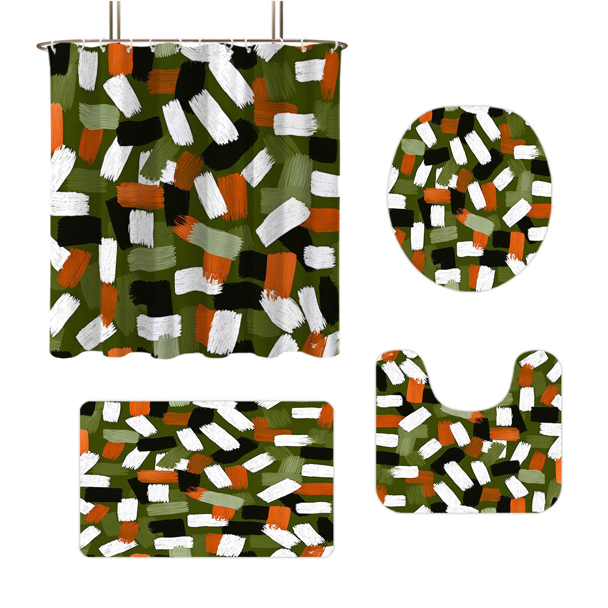 Bold Brushstroke Muster Vier-teilige Badezimmer Set Brehn