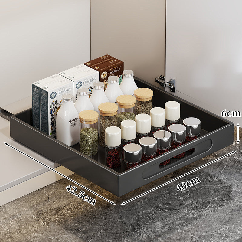 Ausziehbarer Schrank-Schubladenorganizer mit Ausschnittgriff und flachem Design