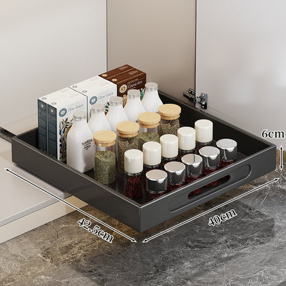 Ausziehbarer Schrank-Schubladenorganizer mit Ausschnittgriff und flachem Design