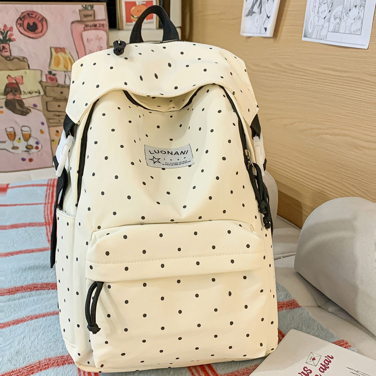 Punkte-Canvas-Rucksack Brehn