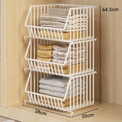 Drei-Tier Stapelbarer Draht Kleiderschrank Korb Organizer
