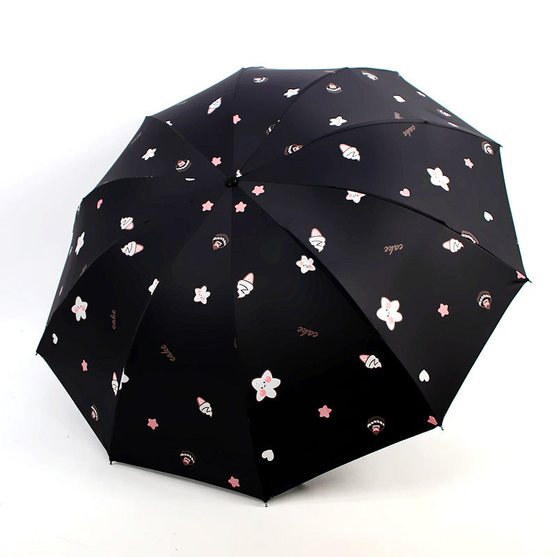 Damen Faltbarer Regenschirm mit verspieltem Dessertmotiv Brehn