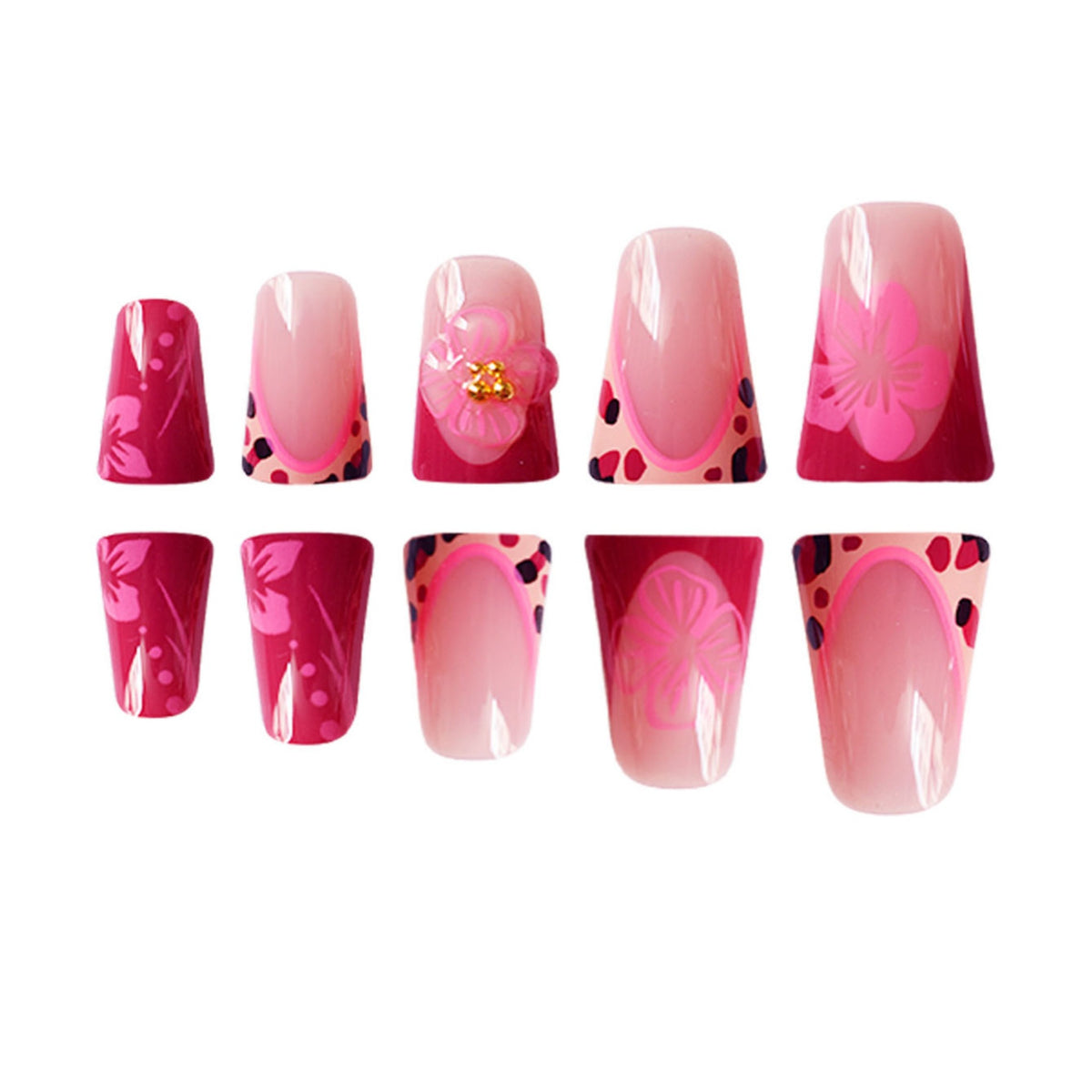 Floral Cat-Ear Design Press-On Nails Brehn