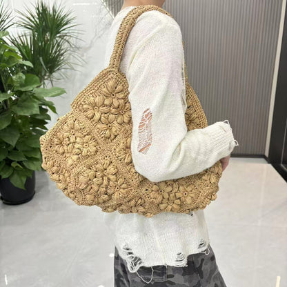 Makramee Handtasche mit Floralen 3D-Applikationen Brehn