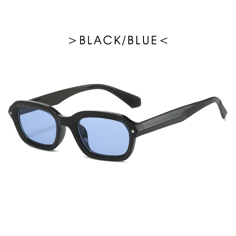 Damen Trendige rechteckige Sonnenbrille mit vollständig transparentem Rahmen und UV-Schutz Brehn