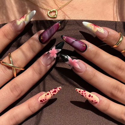Künstlerische Stiletto Press-On Nail Kollektion