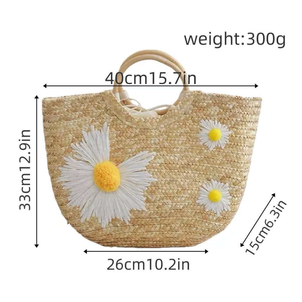 Stilvolle Basttasche mit Floralen Akzenten Brehn