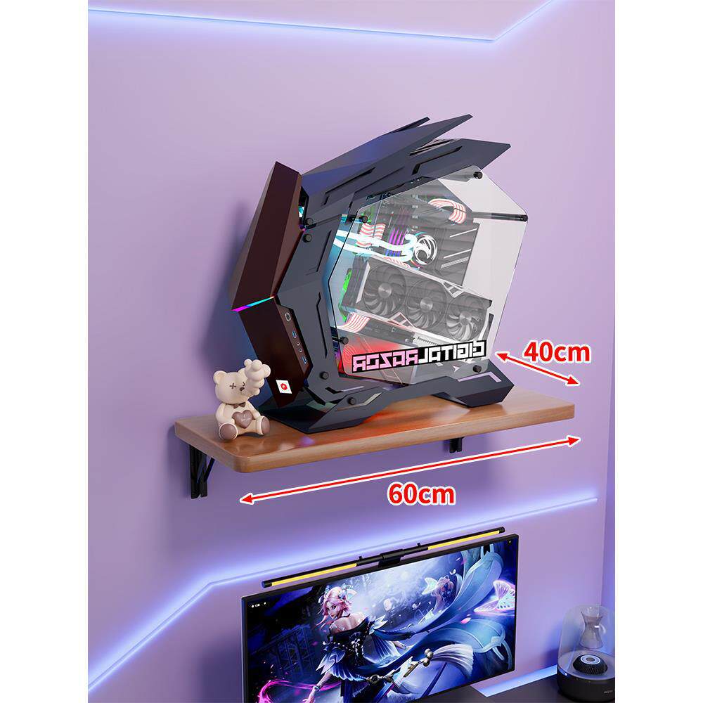 Wandmontage-Schwimmregal für Mid-Tower-Gaming-PC mit verstärkten Halterungen