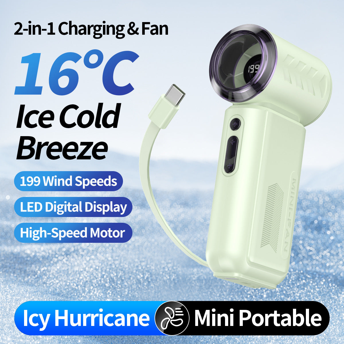 Damen Tragbarer Kühleventilator mit Powerbank Brehn
