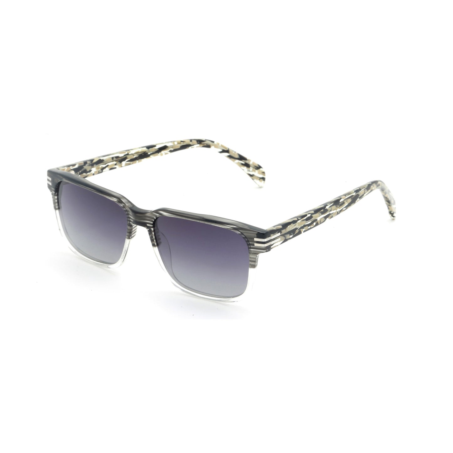 Damen modische Sonnenbrille mit transparentem Rahmen und grünen Gläsern Brehn