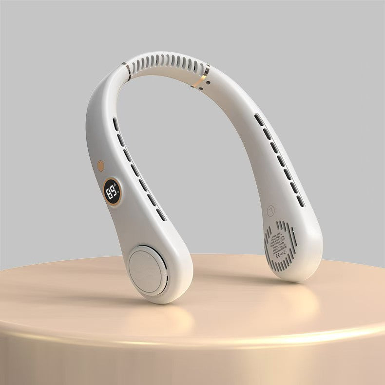 Kühl tragbarer bladeless Halsventilator mit LED-Display und doppelten Luftauslässen Brehn