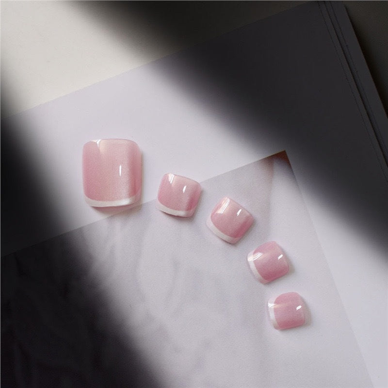 Glänzende Französische Spitzen-Gel-Zehen-Nagel-Verstärkungen Brehn