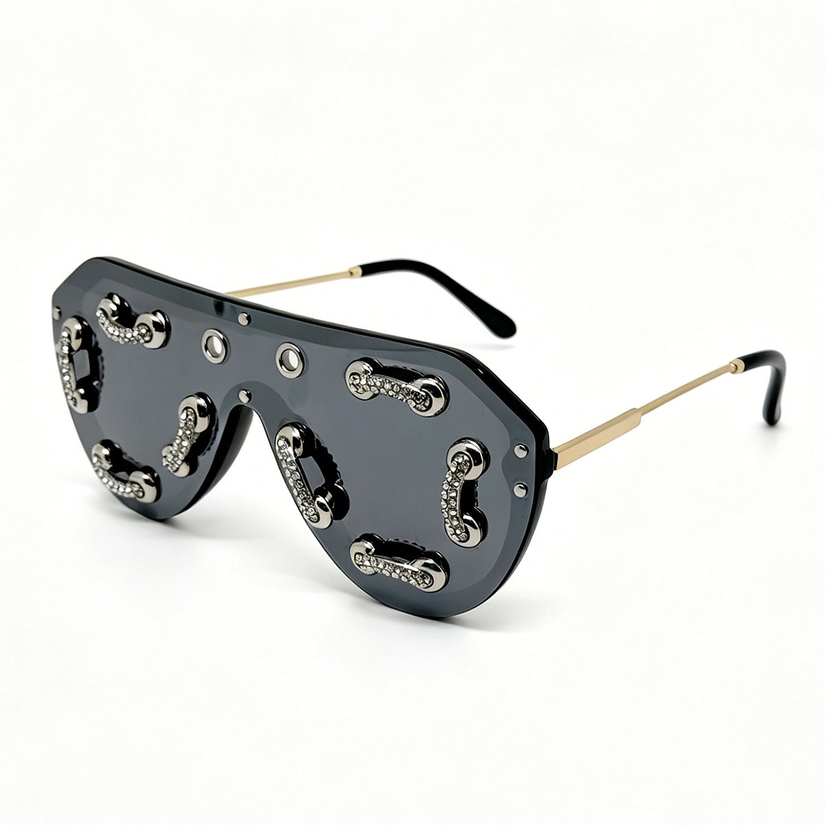 Damen extravagante Designer-Sonnenbrille mit funkelnden Akzenten Brehn