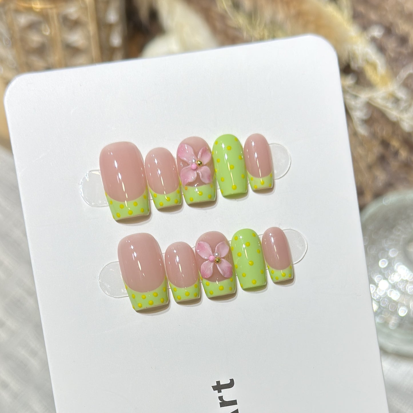 Acryl Floral Design Press-On Nagel Set Brehn