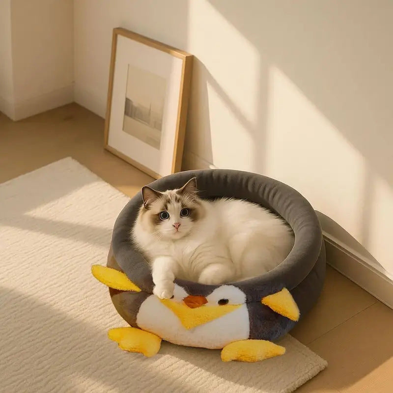 Pinguin-Themen-Plüsch-Hundebett