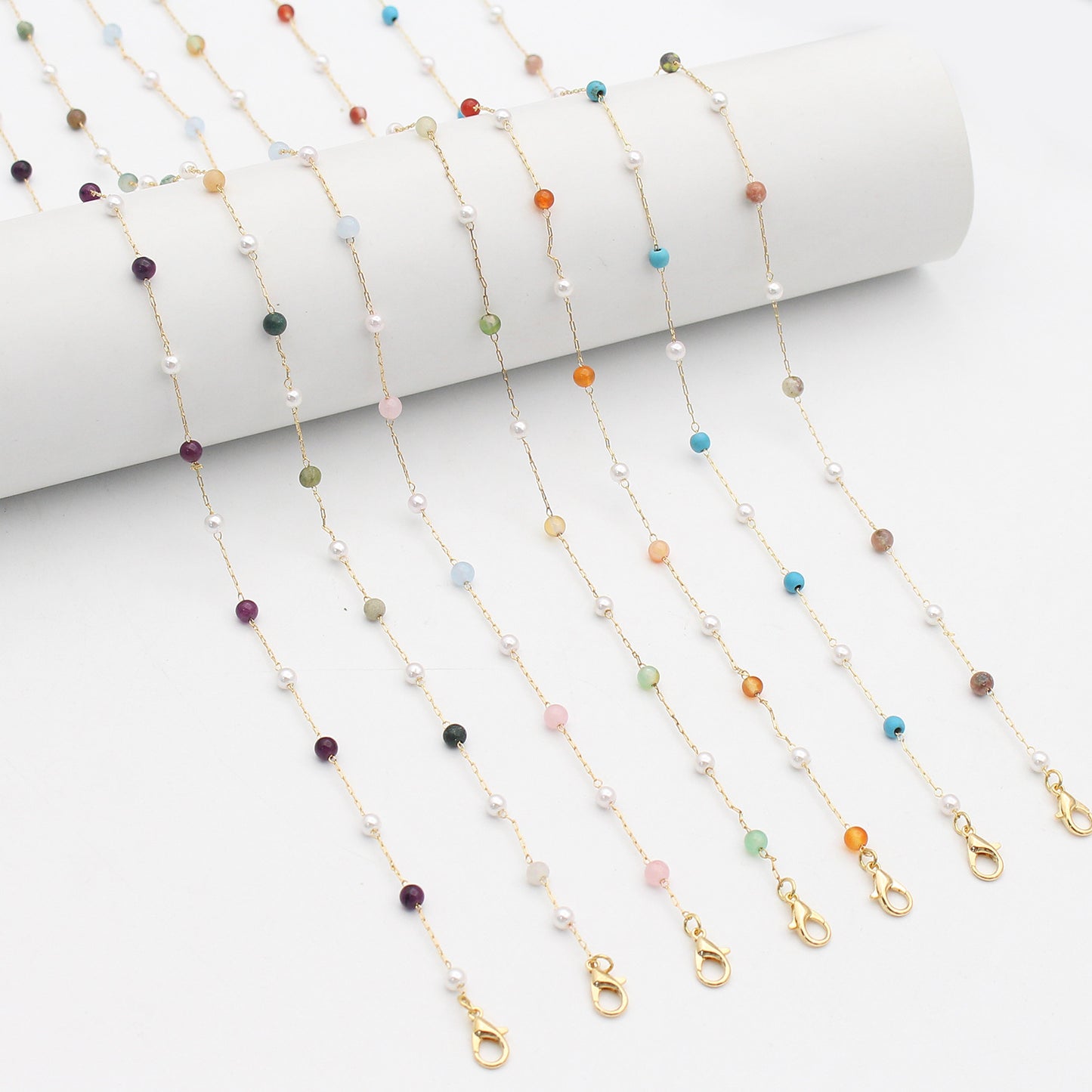 Elegante Mehrfarbige Brillenkette Brehn