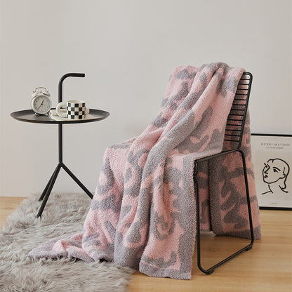 Plüsch Wendbare Sherpa Fleece Throw-Decke mit Übergröße Damaskus-Muster