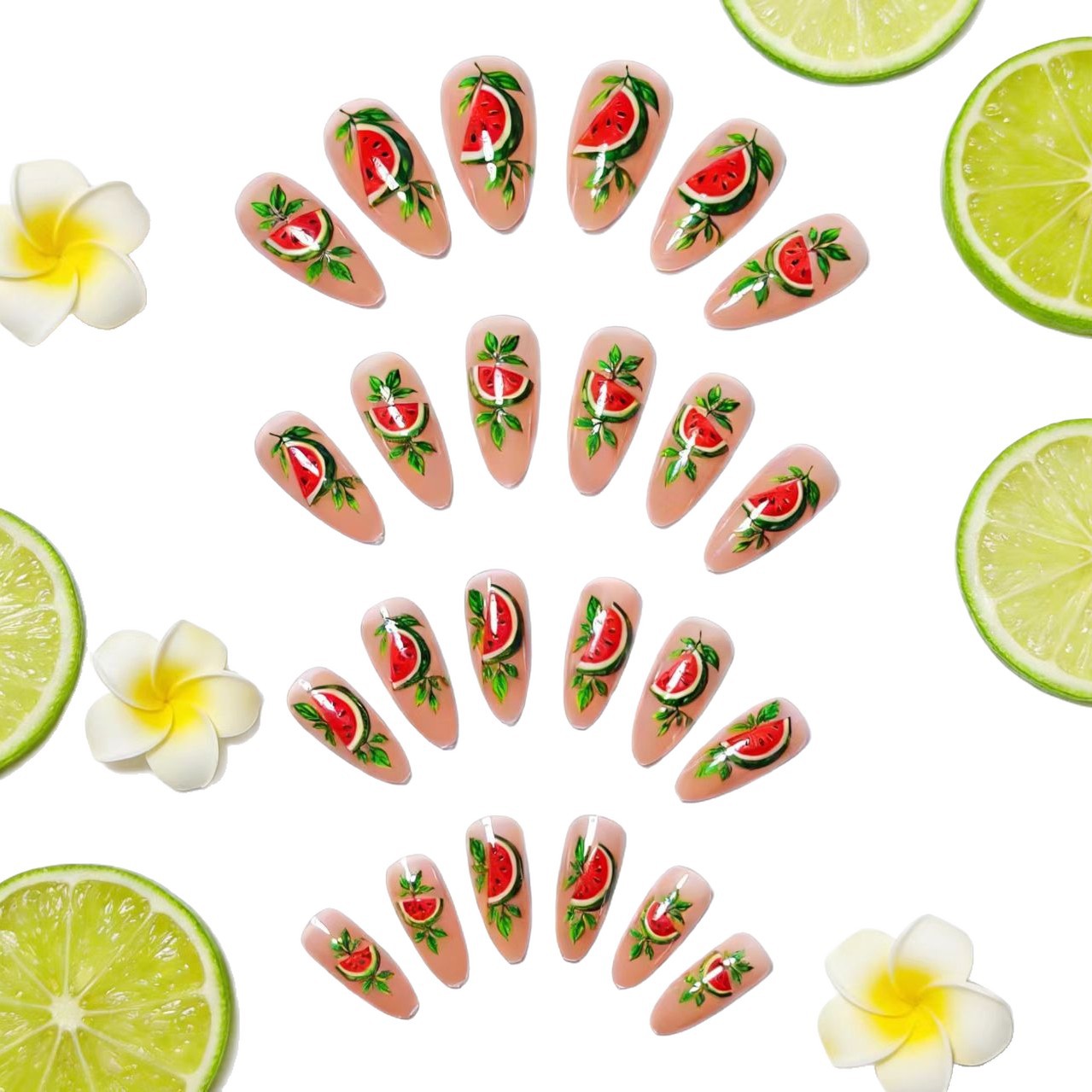 Kunstnägel mit Fröhlichem Melonenmotiv Brehn