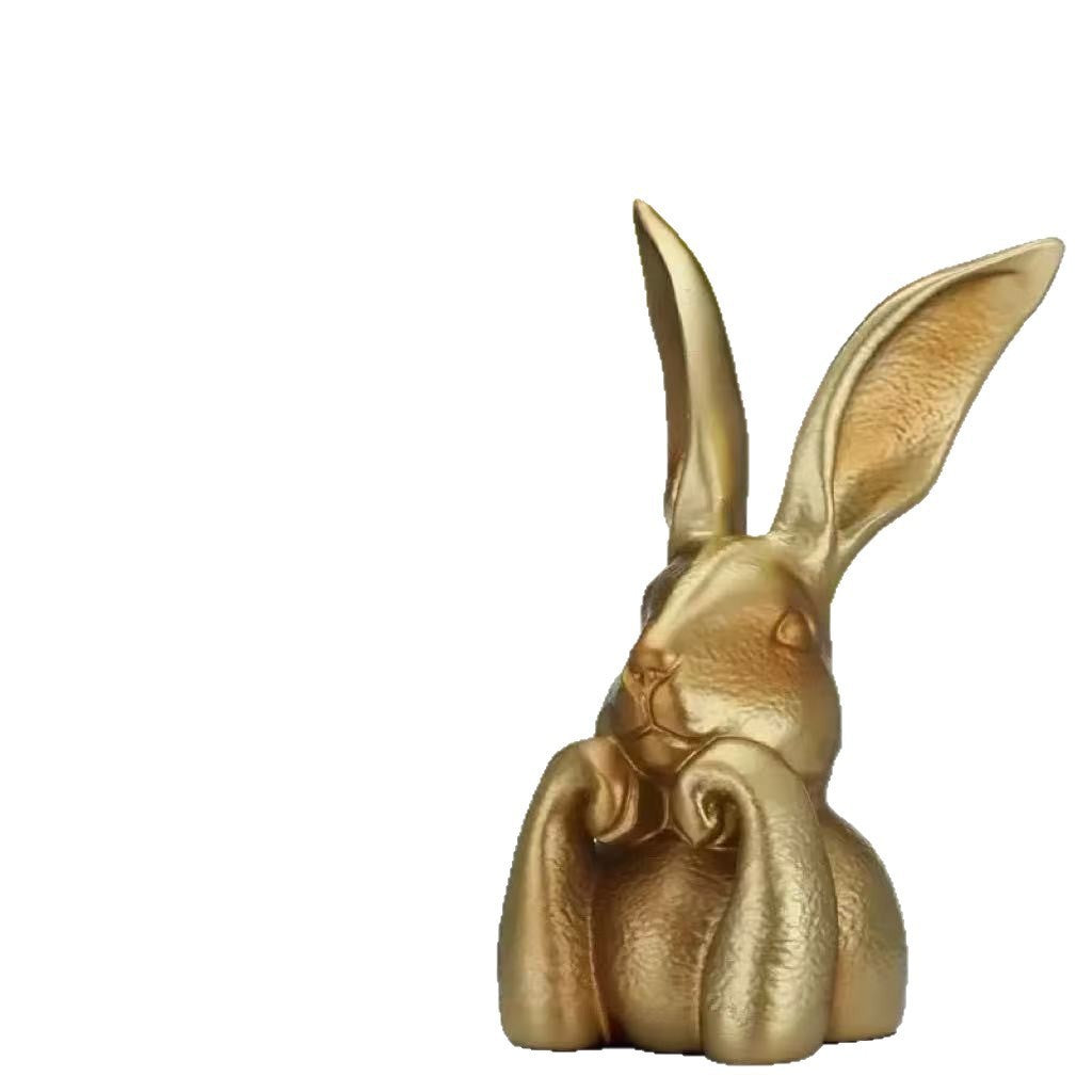 Dekorative Goldene Kaninchen Skulptur Brehn