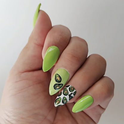 Avocado-Themen Press-On Nägel Brehn