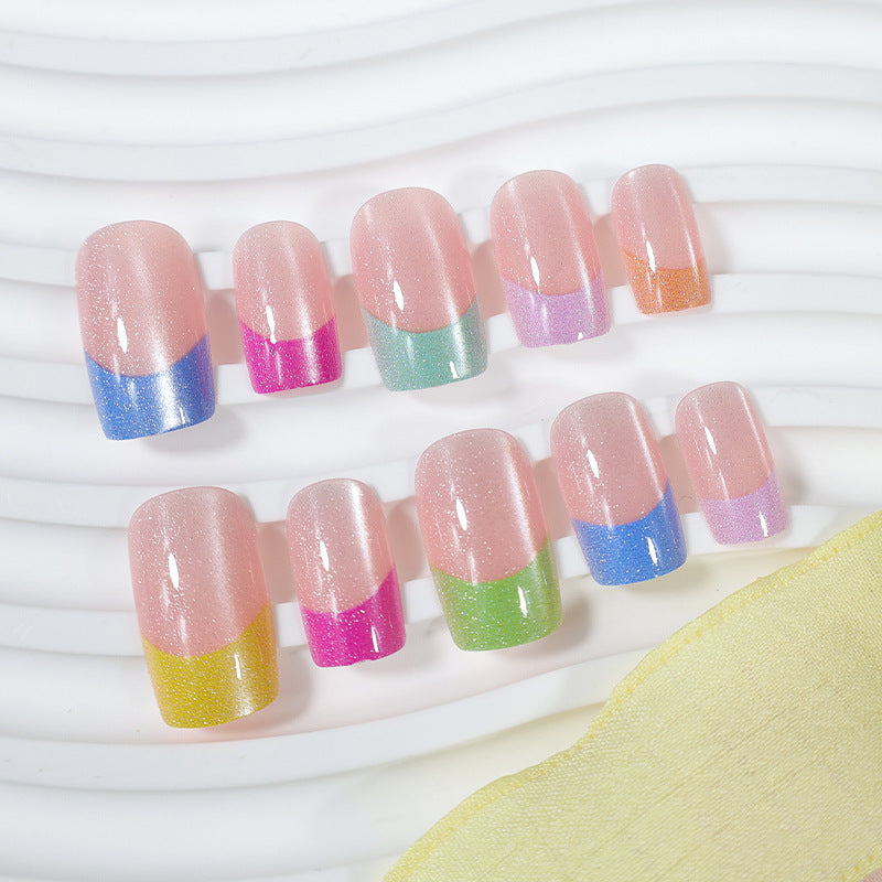 Kunstnagelset mit bunten French-Spitzen Brehn