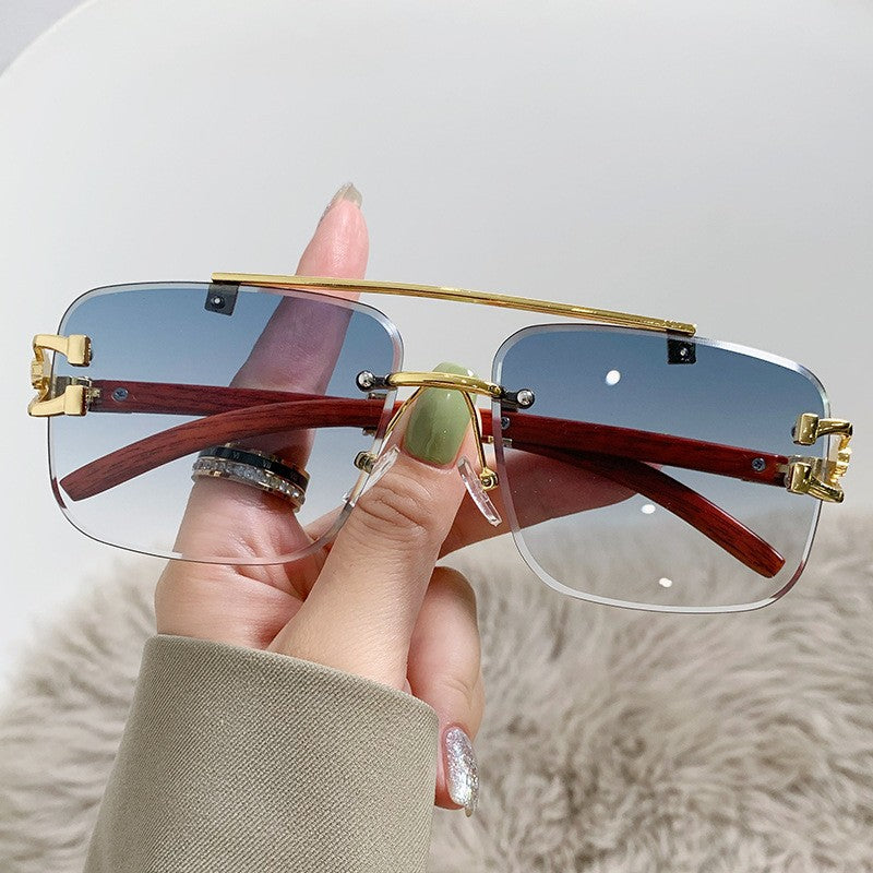 Damen Luxus-Sonnenbrille mit Holz- und Metallkombination Brehn