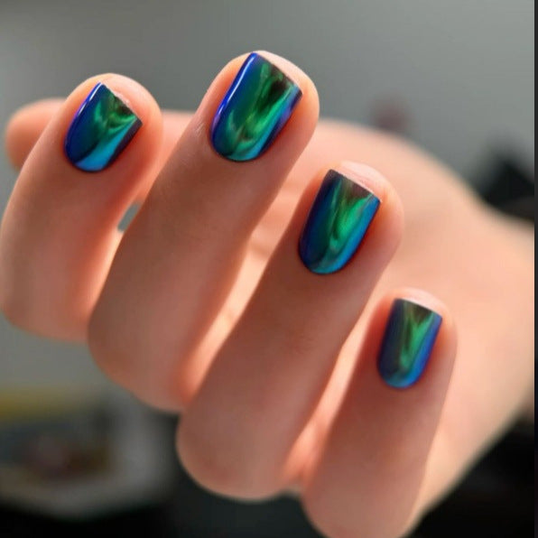 Iridescent Marmor Effekt Press-On Nägel Brehn