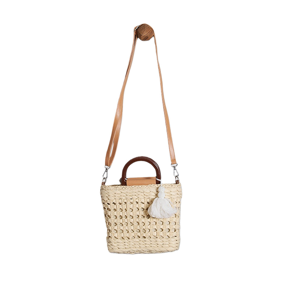 Handtasche mit Abnehmbarem Schulterriemen und Kunstlederelementen Brehn