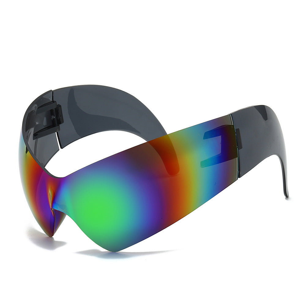 Futuristische Übergroße Shield Sonnenbrille Brehn