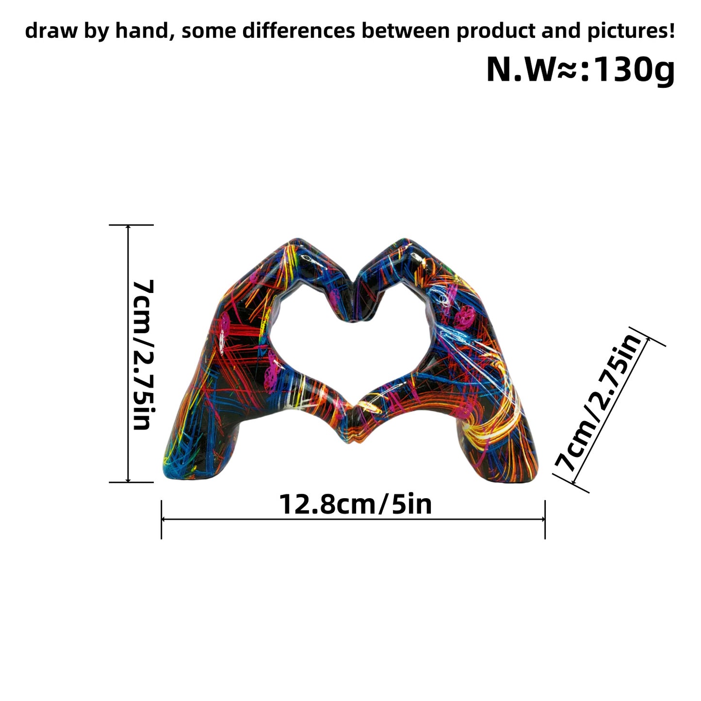 Stylische Hand-Skulpturen mit buntem Design Brehn