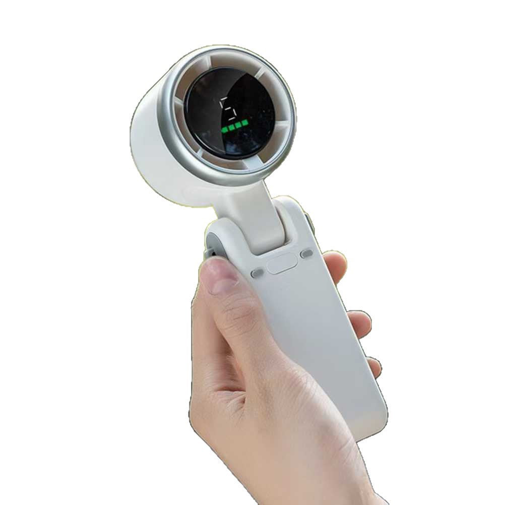 Kühlender tragbarer Handnebelventilator mit digitaler Batteriestandsanzeige und einstellbaren Geschwindigkeiten Brehn