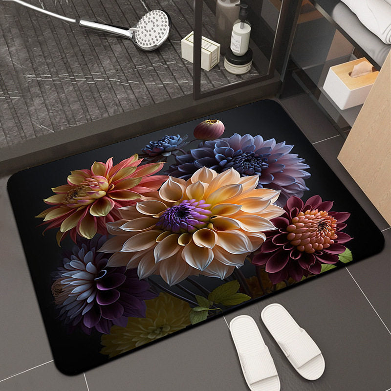 Floral Design Memory Foam Badteppich Brehn