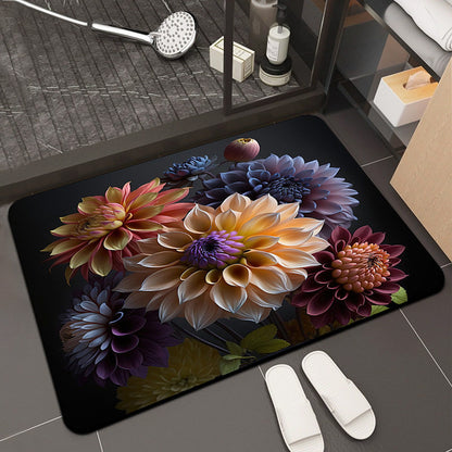 Floral Design Memory Foam Badteppich Brehn