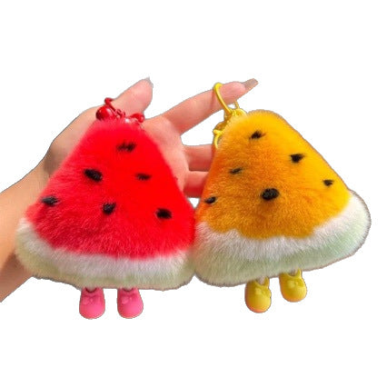 Plüsch-Wassermelonen-Themen-Schlüsselanhänger-Set Brehn