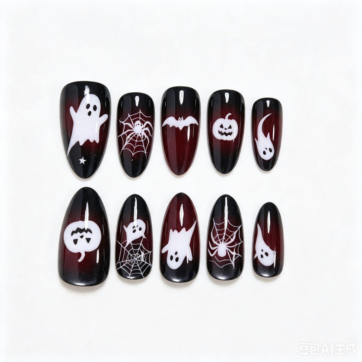 Halloween-Themen Press-On Nagelkunst Brehn
