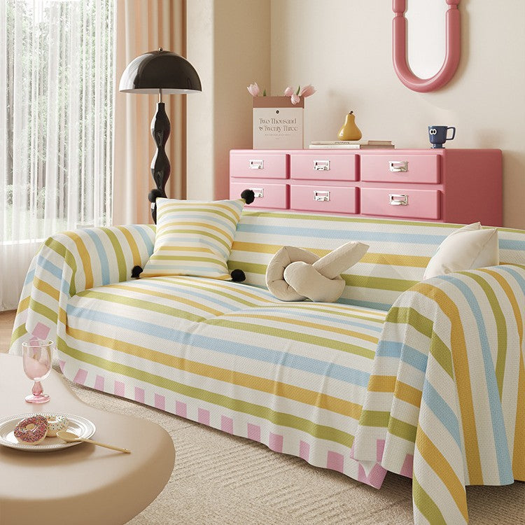 Patterned Sofa Slipcover with Full-Seat Fit and Non-Slip Textured Weave