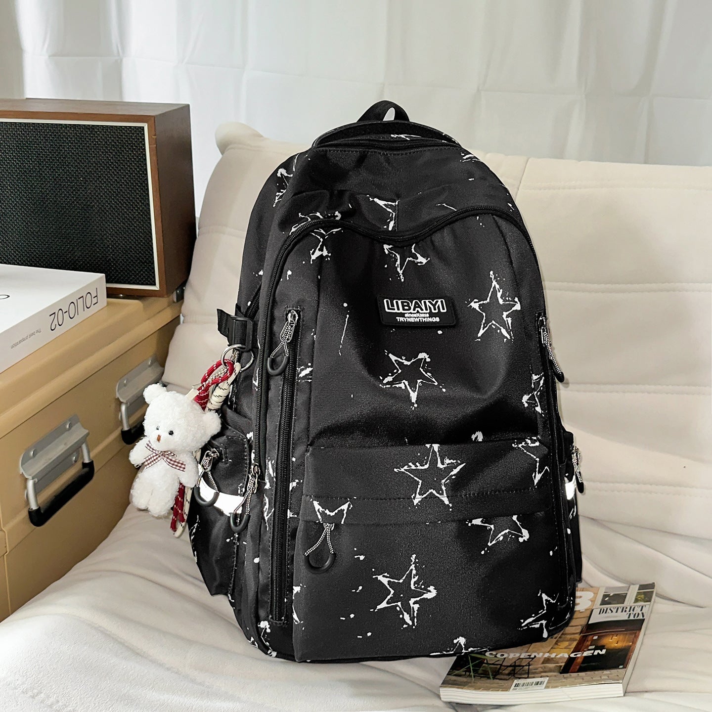 Urban Minimalist Stern-Druck Schul-Rucksack