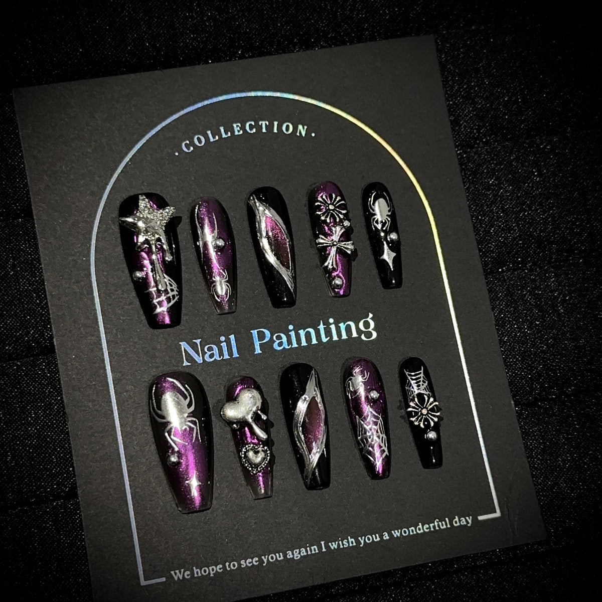 Künstlerisches Spinnen-Themen Press-On Nagelkunst Set