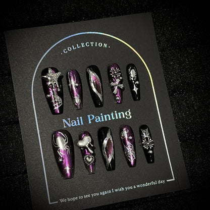 Künstlerisches Spinnen-Themen Press-On Nagelkunst Set