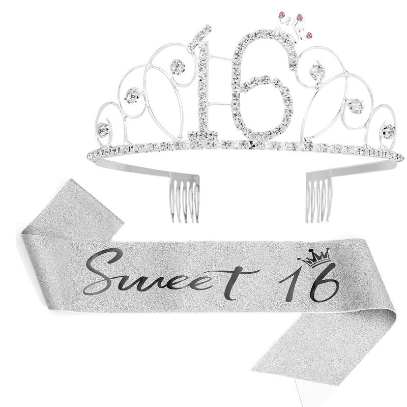 Damen Glitzernde Tiara mit festlichem "50 & Fabulous"-Design Brehn