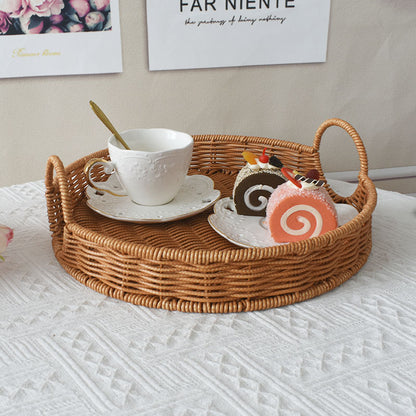 Runder Rattan Servierblech Brehn