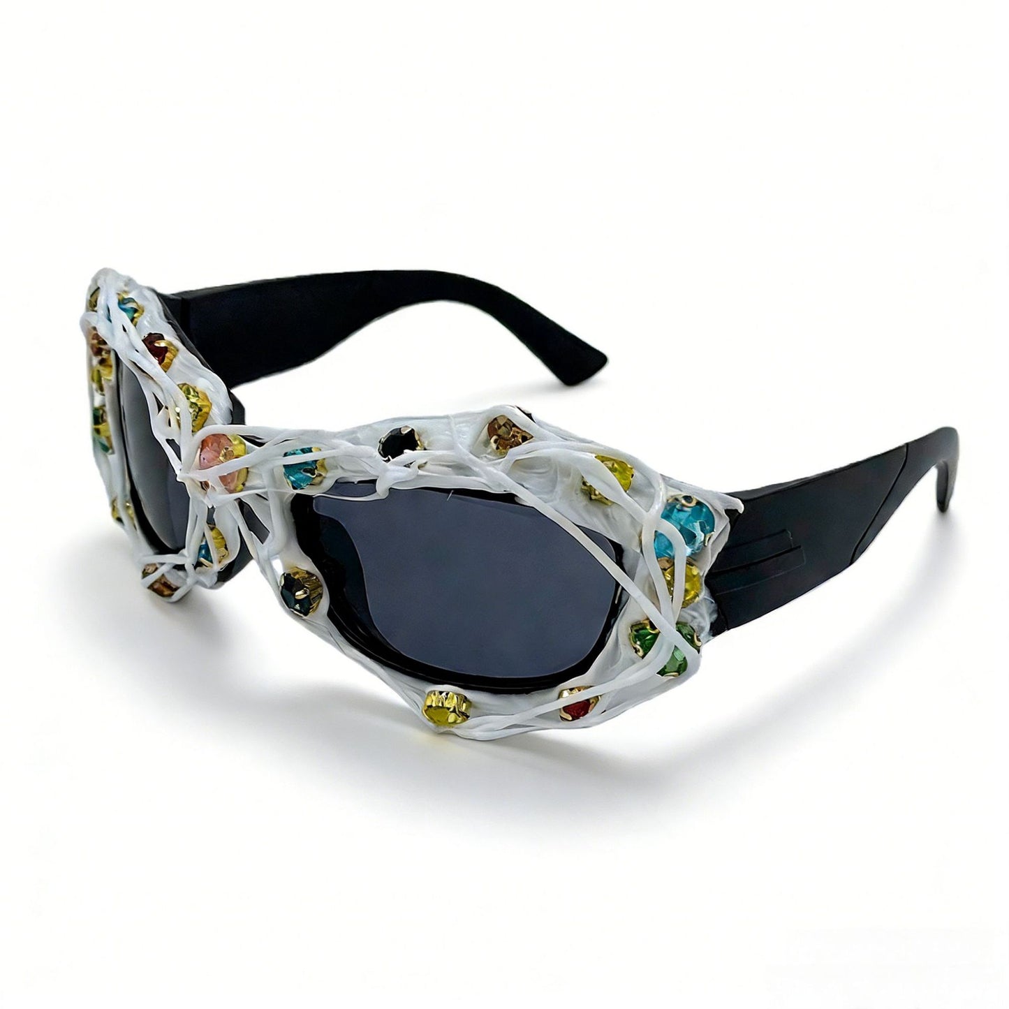 Damen auffällige Designer-Sonnenbrille mit Strass-Applikationen Brehn