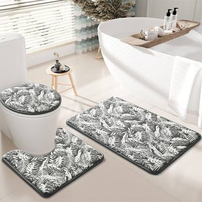 Botanischer Druck Badezimmer Teppich Set Brehn